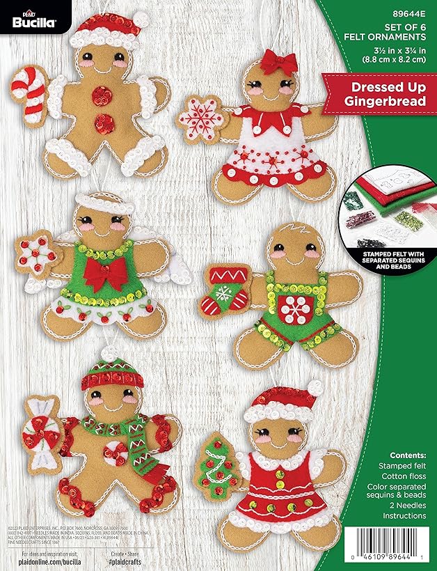 Bucilla Gingerbread Applique Ornament 89644E