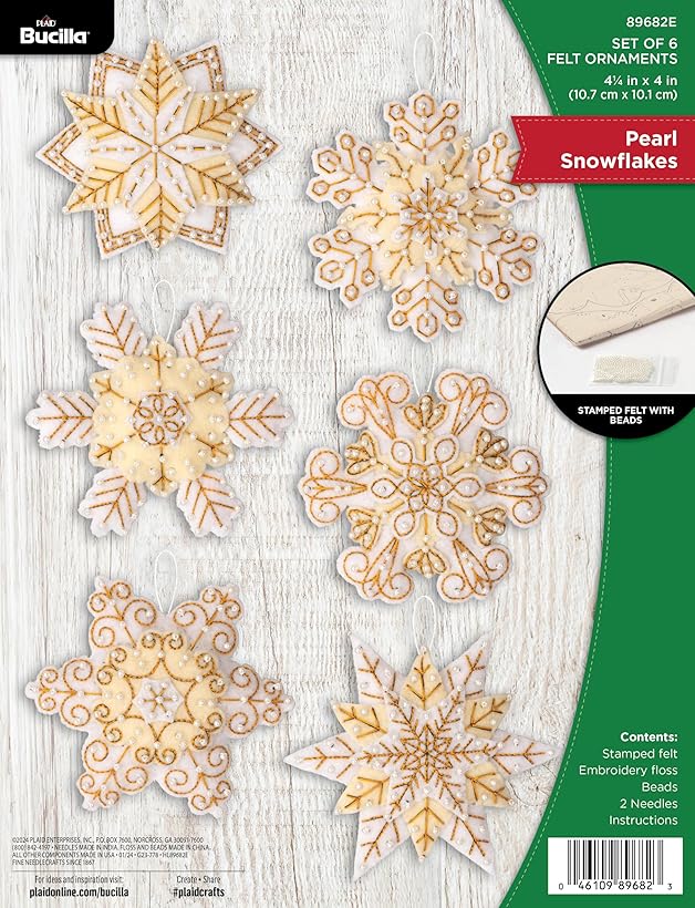 Bucilla Snowflakes Applique Ornament 89682E